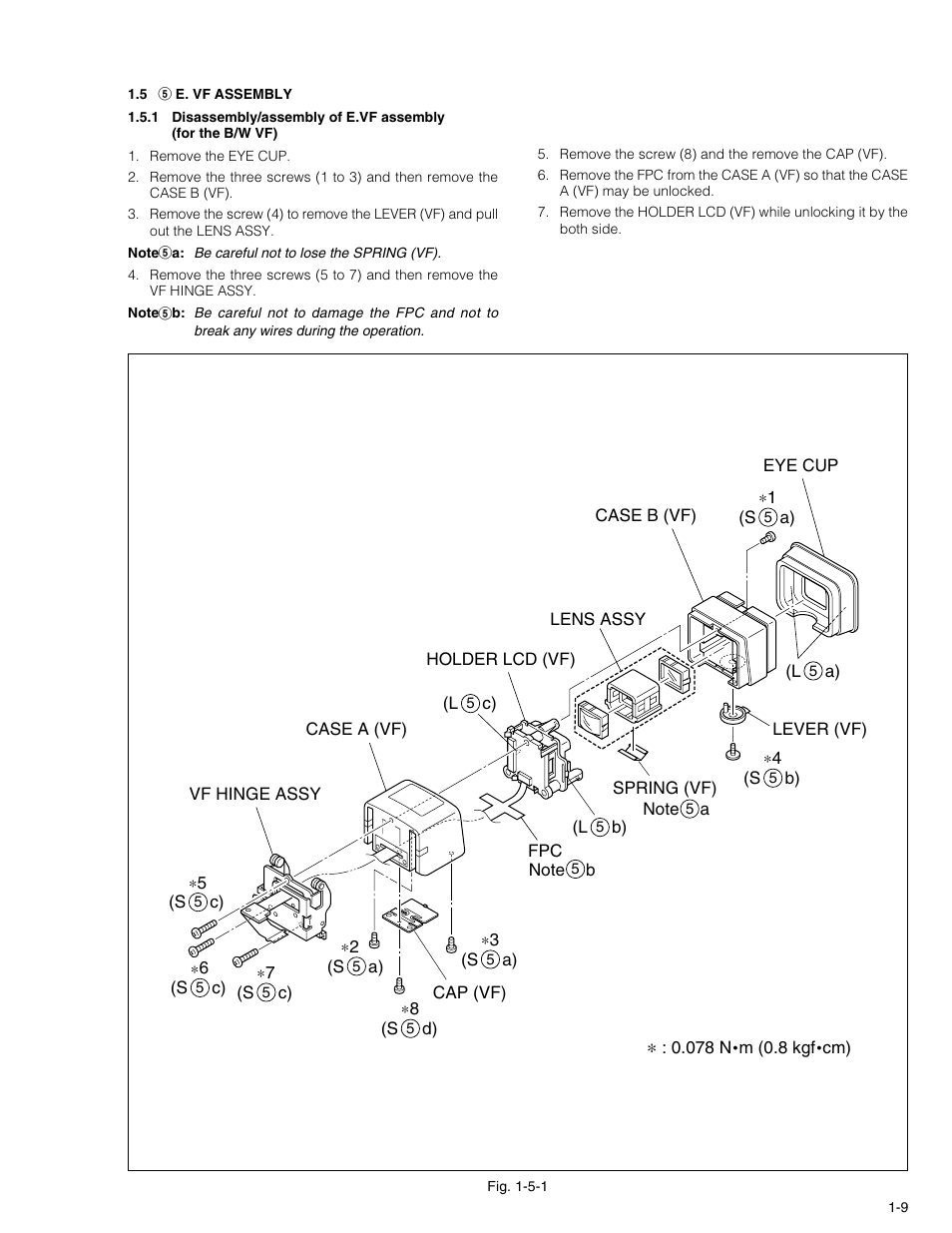 5 5e. vf assembly | JVC DVL320U User Manual | Page 13 / 38