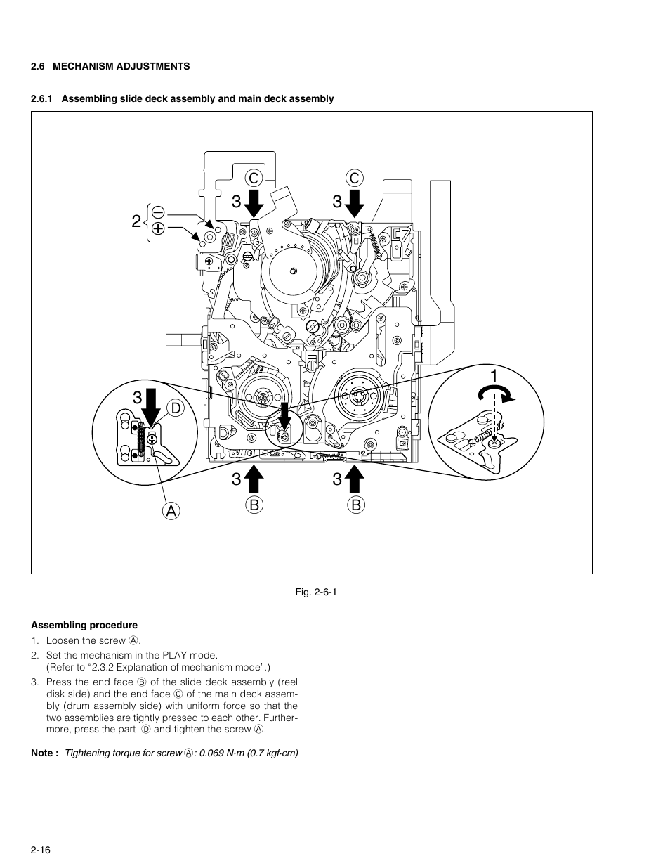 6 mechanism adjustments, Cd a b b | JVC DVL320U User Manual | Page 32 / 38