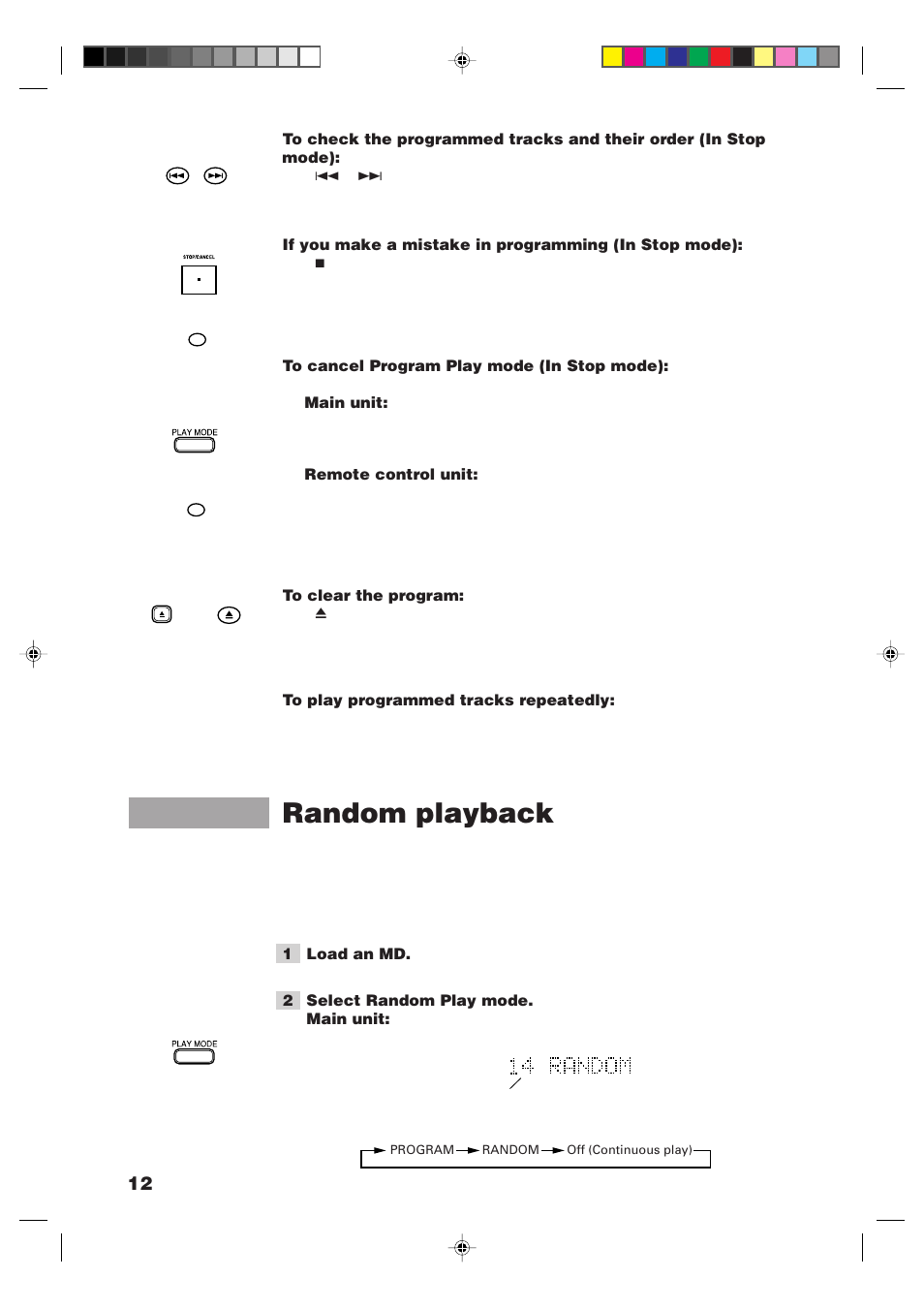 Random playback | JVC XM-448BK User Manual | Page 14 / 44