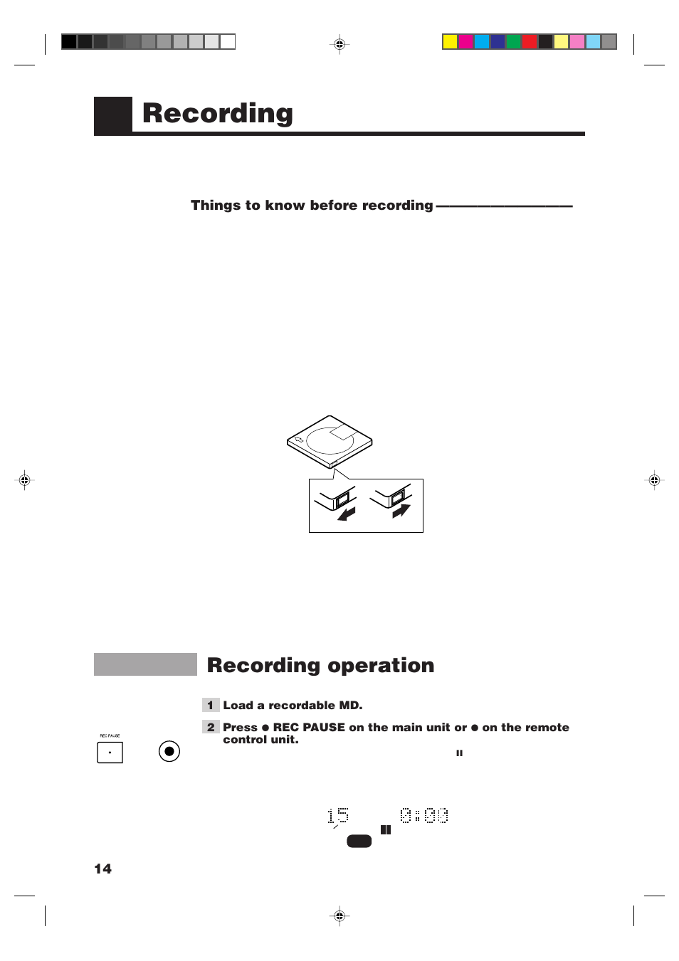 Recording, Recording operation, Things to know before recording | JVC XM-448BK User Manual | Page 16 / 44