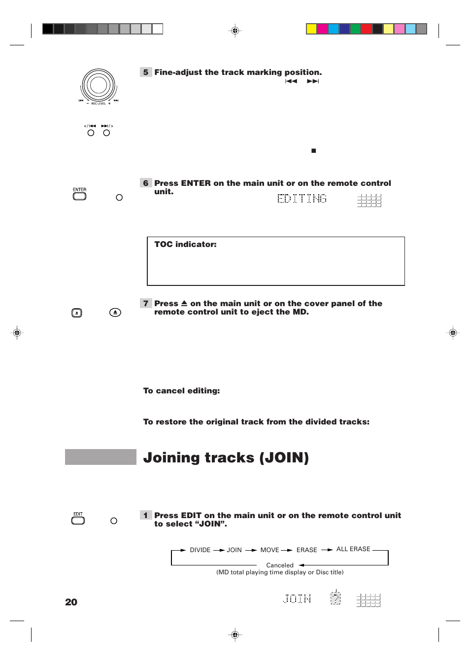 Joining tracks (join) | JVC XM-448BK User Manual | Page 22 / 44