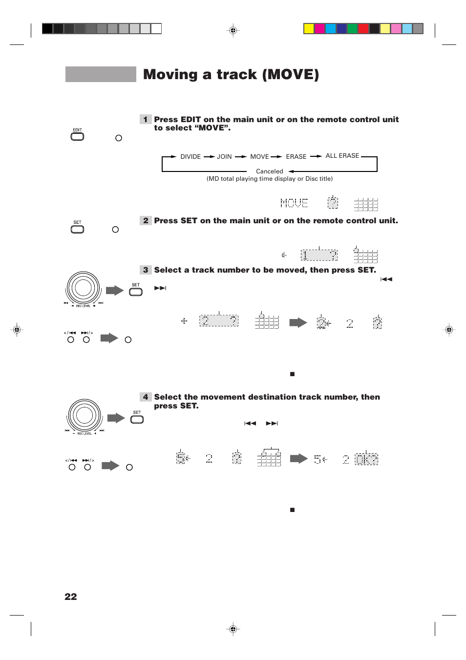 Moving a track (move) | JVC XM-448BK User Manual | Page 24 / 44