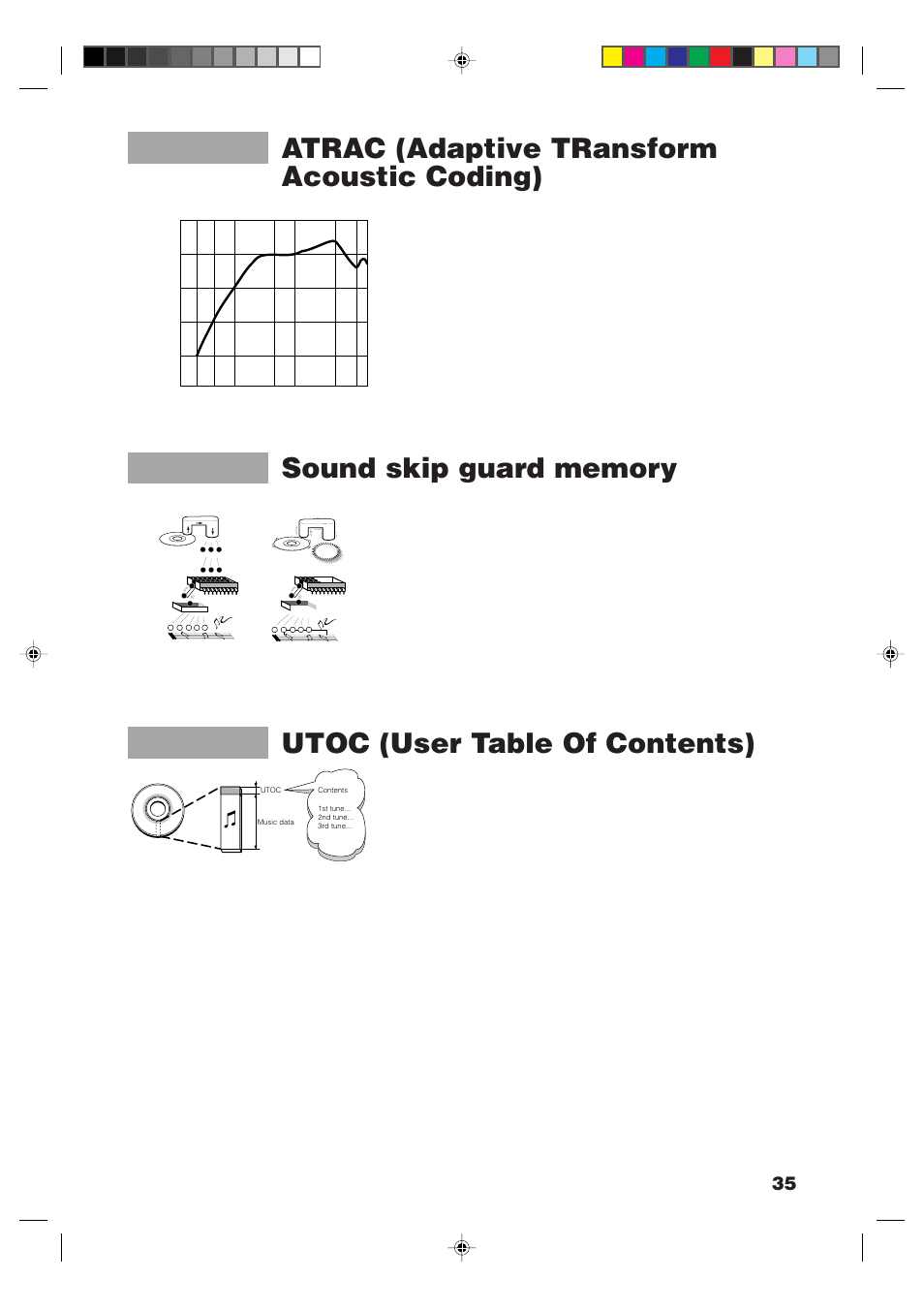 Atrac (adaptive transform acoustic coding), Utoc (user table of contents) | JVC XM-448BK User Manual | Page 37 / 44
