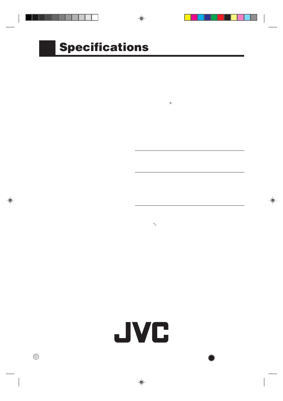 Specifications | JVC XM-448BK User Manual | Page 44 / 44