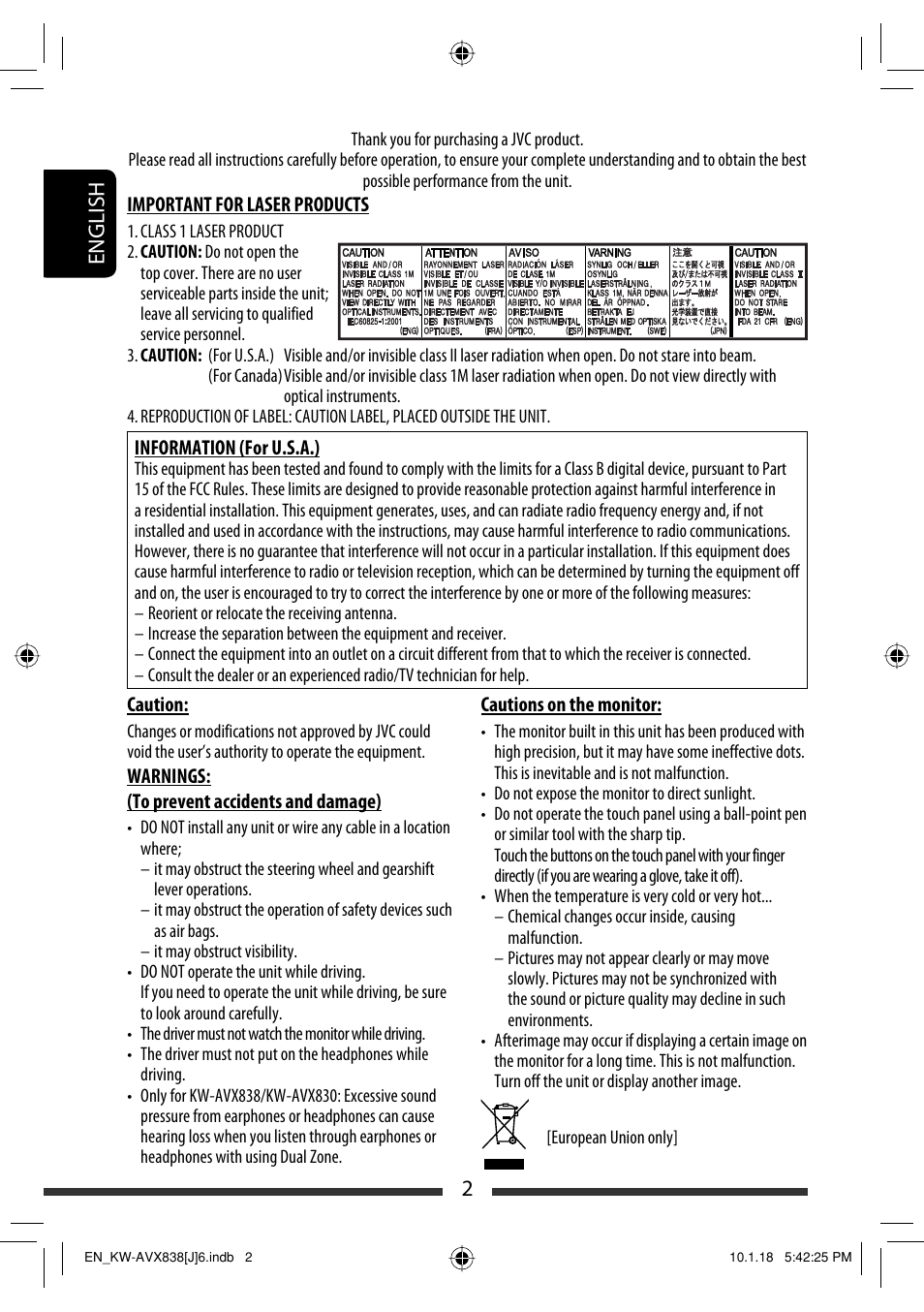 2english | JVC KW-ADV793 User Manual | Page 2 / 147