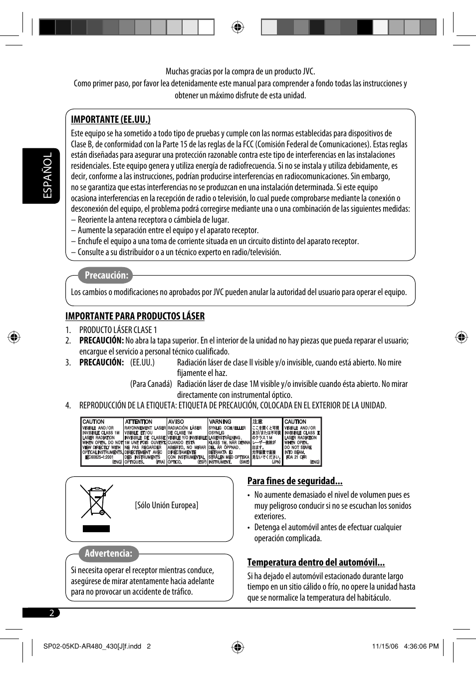 Español | JVC KD-G430 User Manual | Page 28 / 80