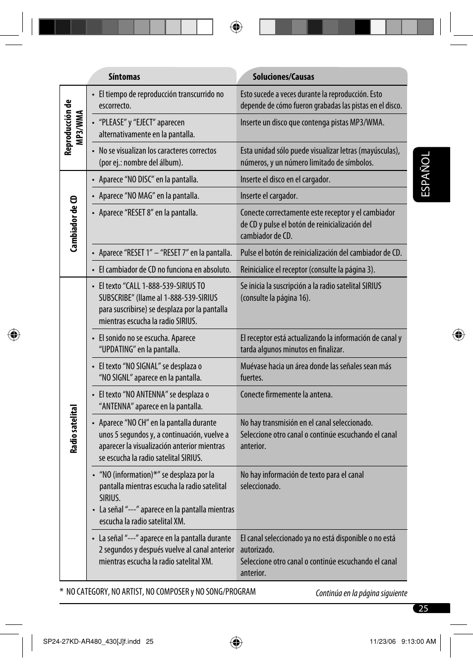 Español | JVC KD-G430 User Manual | Page 51 / 80