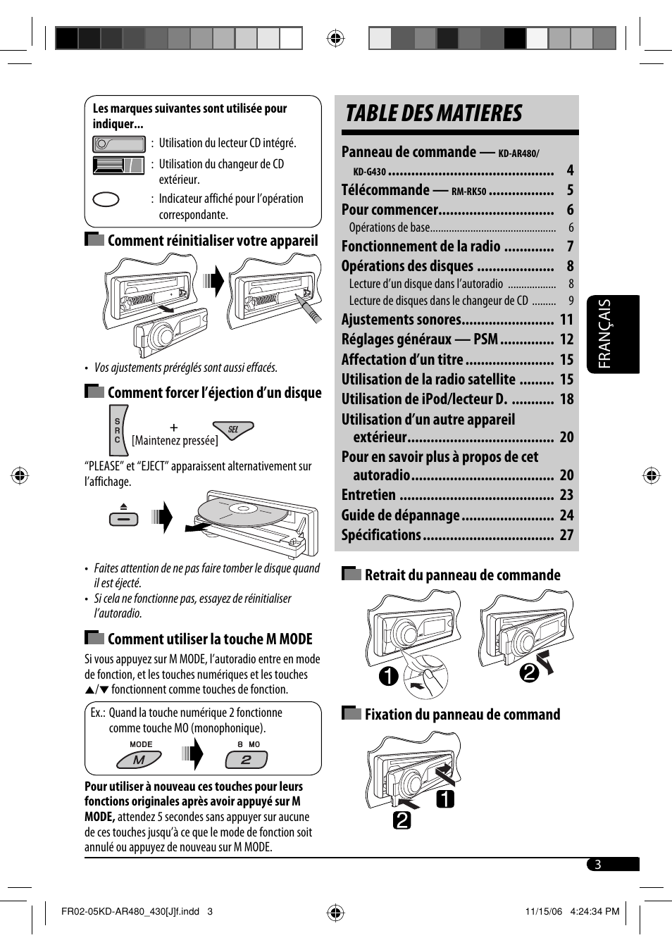 Table des matieres | JVC KD-G430 User Manual | Page 55 / 80