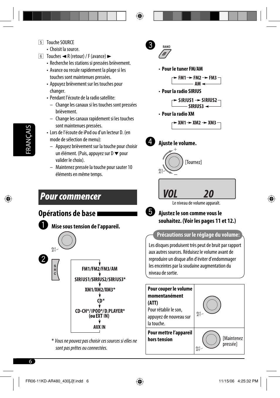 Pour commencer, Opérations de base | JVC KD-G430 User Manual | Page 58 / 80