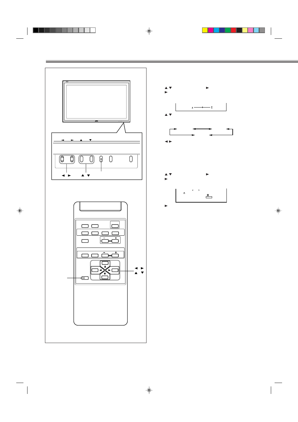 Video adjustments, Menu input power | JVC GD-V4211PCE User Manual | Page 20 / 40