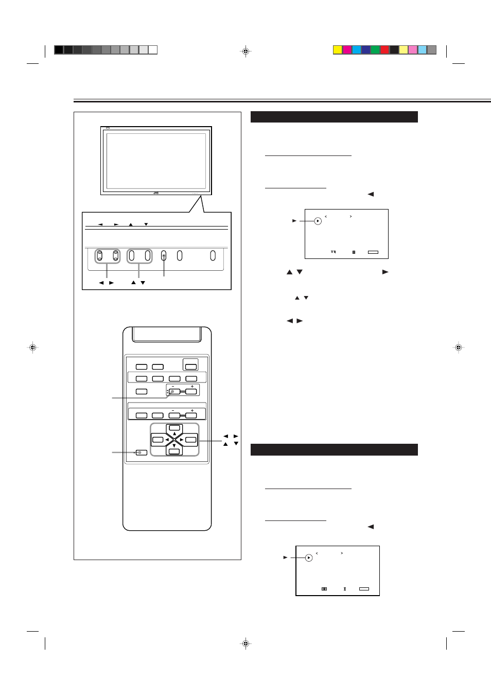 Other convenient functions, Prohibiting the monitor’s button operations, Press 2 / 3 to select the desired setting | Showing the on-screen when changing the input mode | JVC GD-V4211PCE User Manual | Page 26 / 40