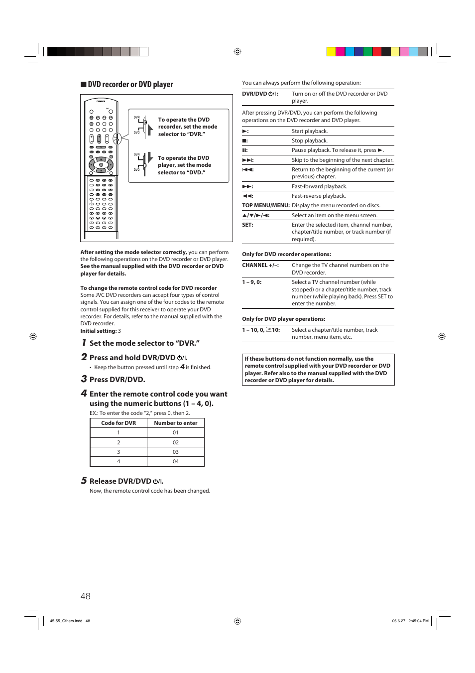 7 dvd recorder or dvd player | JVC RX-D412BUJ User Manual | Page 50 / 58