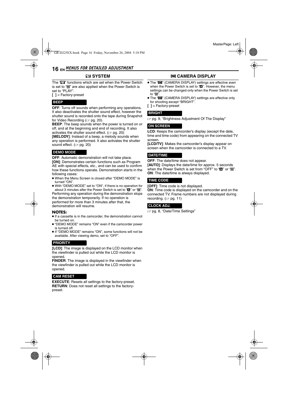 6) and ad, Pg. 16) | JVC GR-D225 User Manual | Page 16 / 40