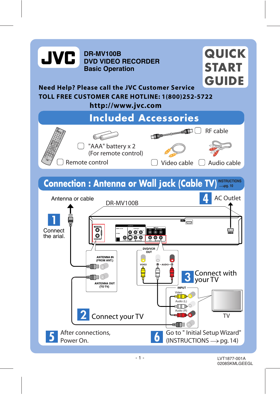 JVC DR-MV100B User Manual | 6 pages
