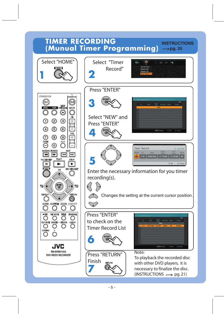 JVC DR-MV100B User Manual | Page 5 / 6