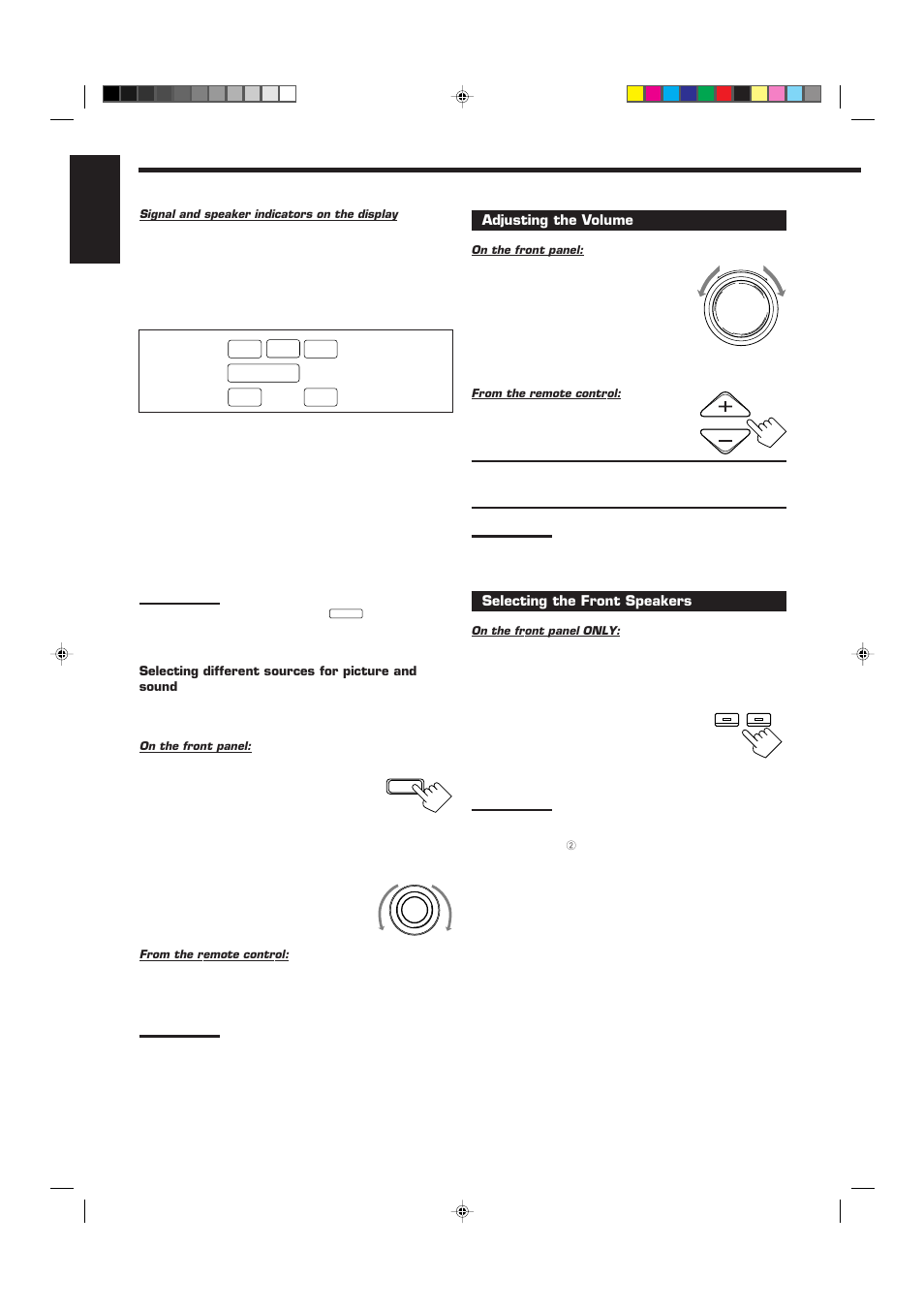 English, Sc ls l lfe subwfr rs r | JVC RX-7000RBK User Manual | Page 14 / 60