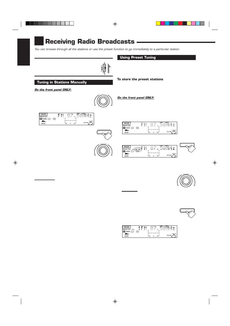 Receiving radio broadcasts, English | JVC RX-7000RBK User Manual | Page 22 / 60