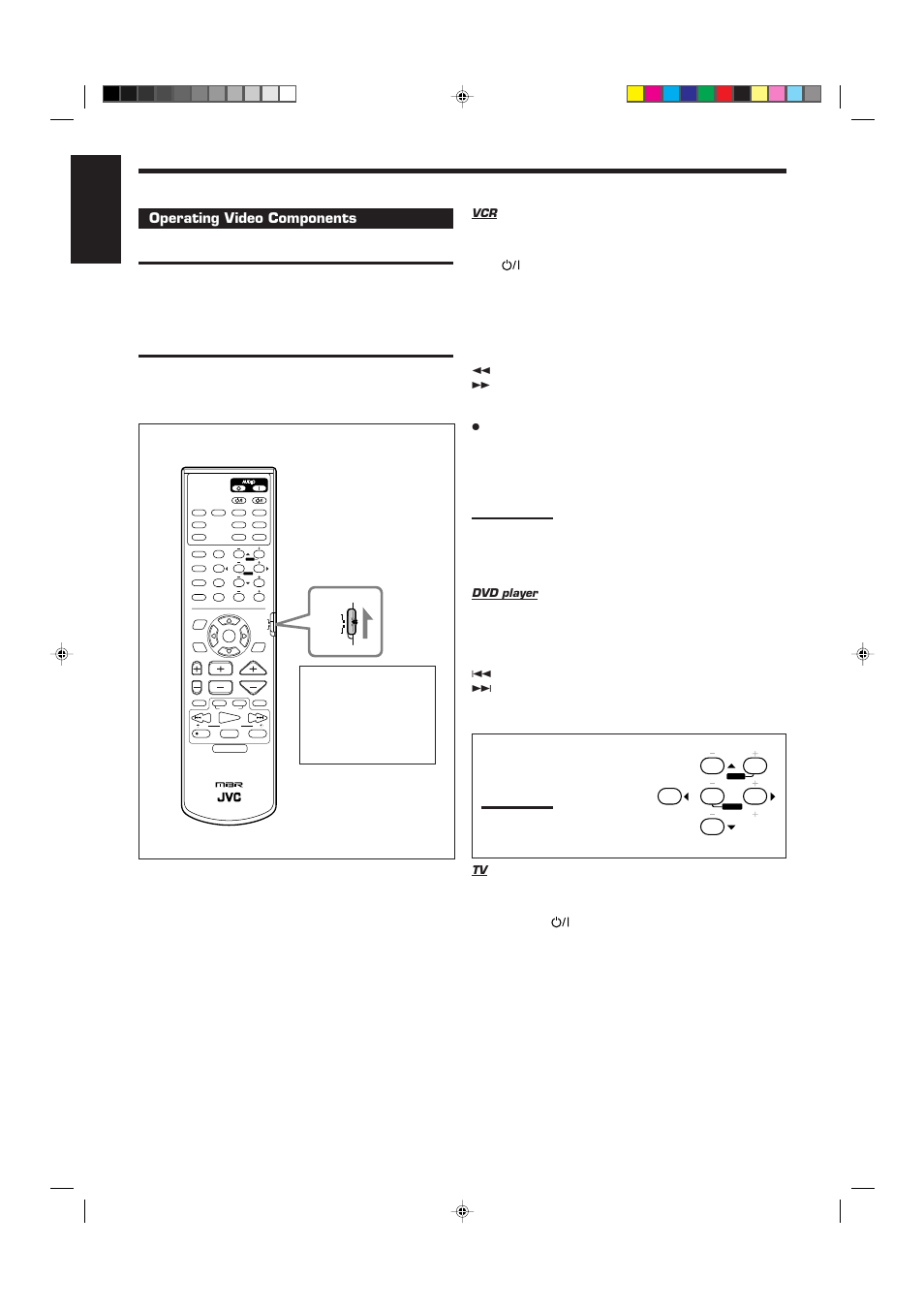 English, Operating video components, Dvd player | Important | JVC RX-7000RBK User Manual | Page 50 / 60