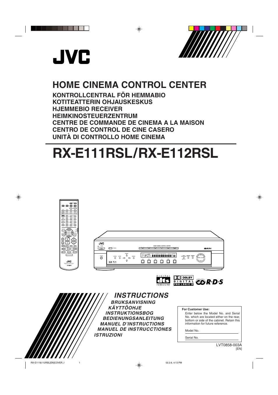 JVC RX-E112RSL User Manual | 52 pages