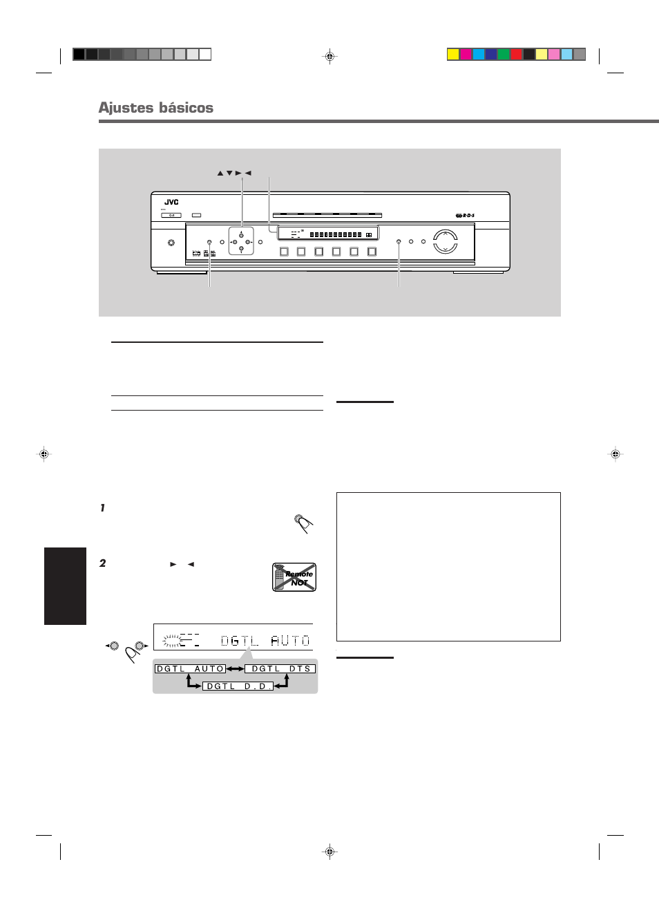 Ajustes básicos, Español | JVC RX-E112RSL User Manual | Page 19 / 52