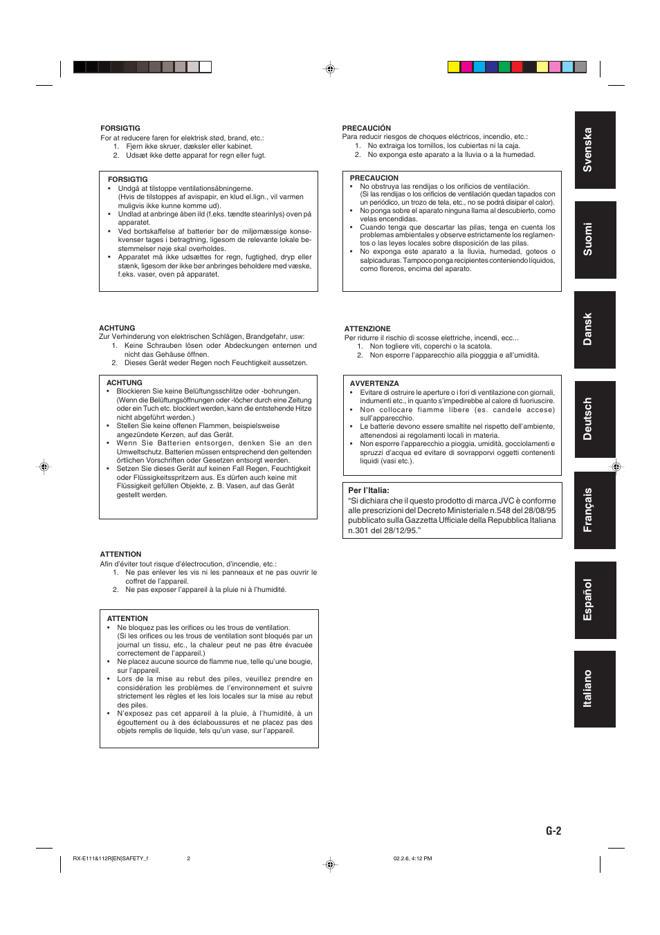 JVC RX-E112RSL User Manual | Page 3 / 52