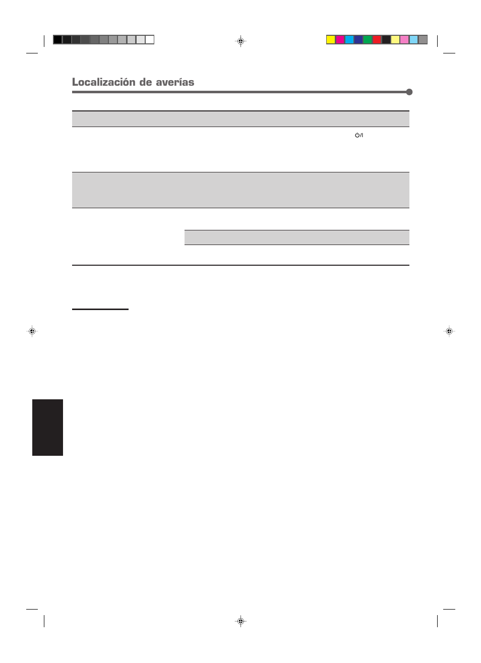 Localización de averías, Español | JVC RX-E112RSL User Manual | Page 49 / 52