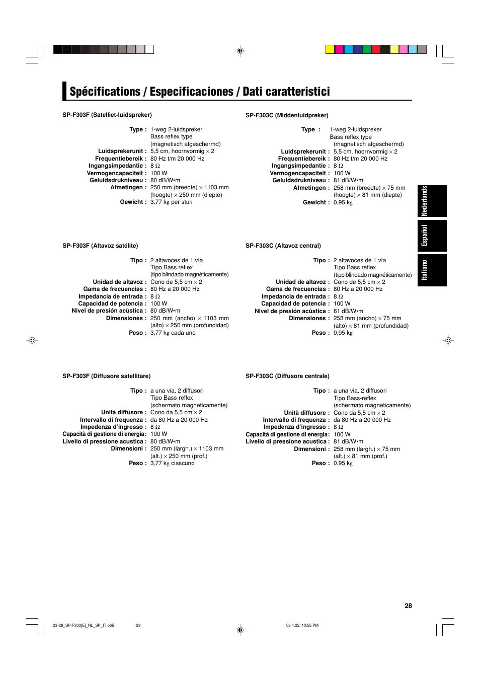 JVC SP-F303C User Manual | Page 29 / 48