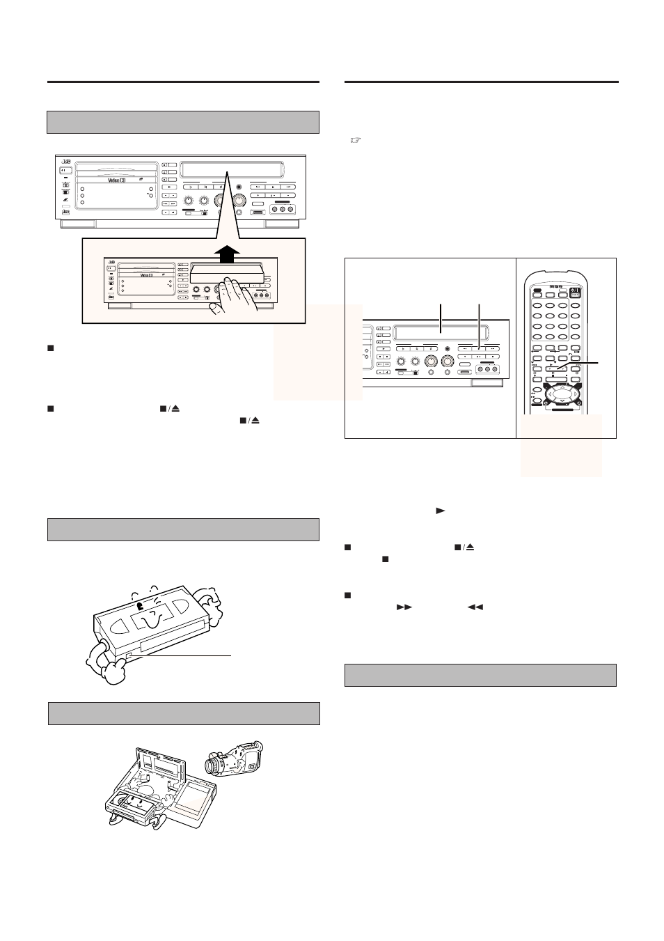Inserting a cassette, Before proceeding, Ntsc playback on pal tv | JVC HR-VCD1 User Manual | Page 18 / 32