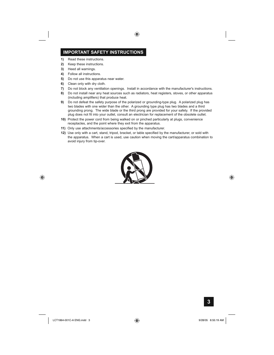 Important safety instructions | JVC HD-61Z576 User Manual | Page 3 / 80