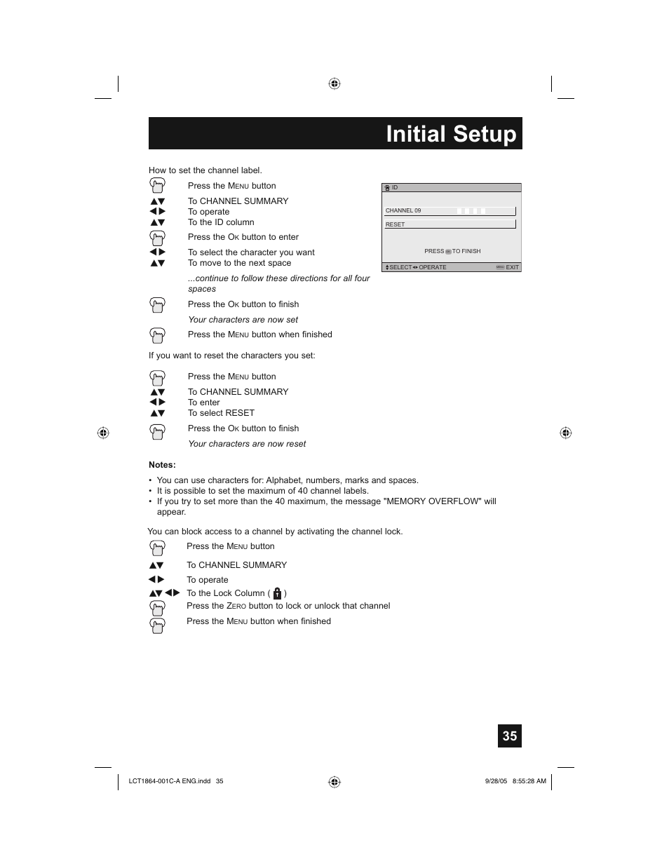 Initial setup | JVC HD-61Z576 User Manual | Page 35 / 80