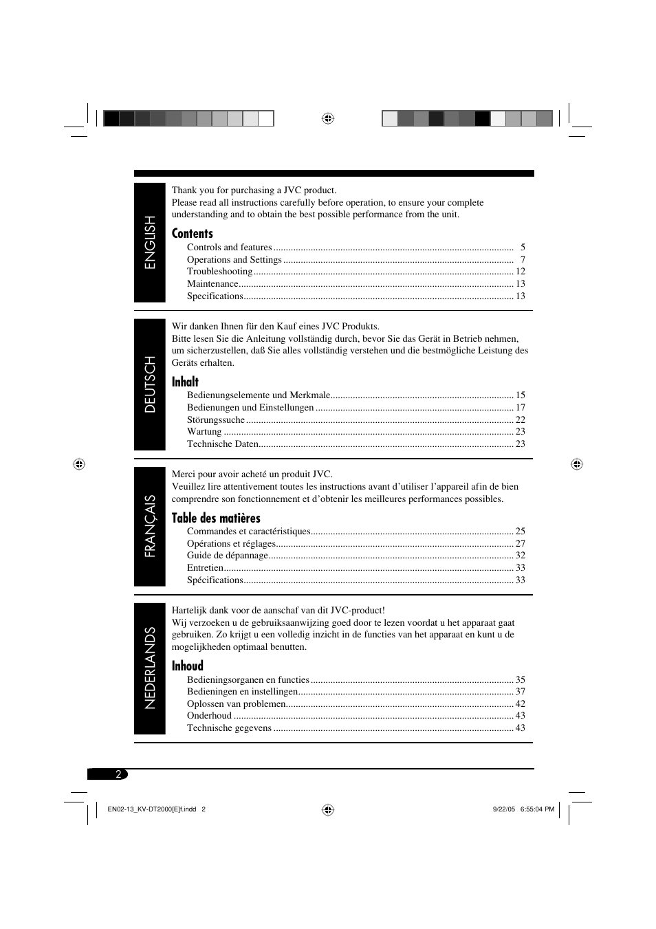 JVC KV-DT2000 User Manual | Page 2 / 14