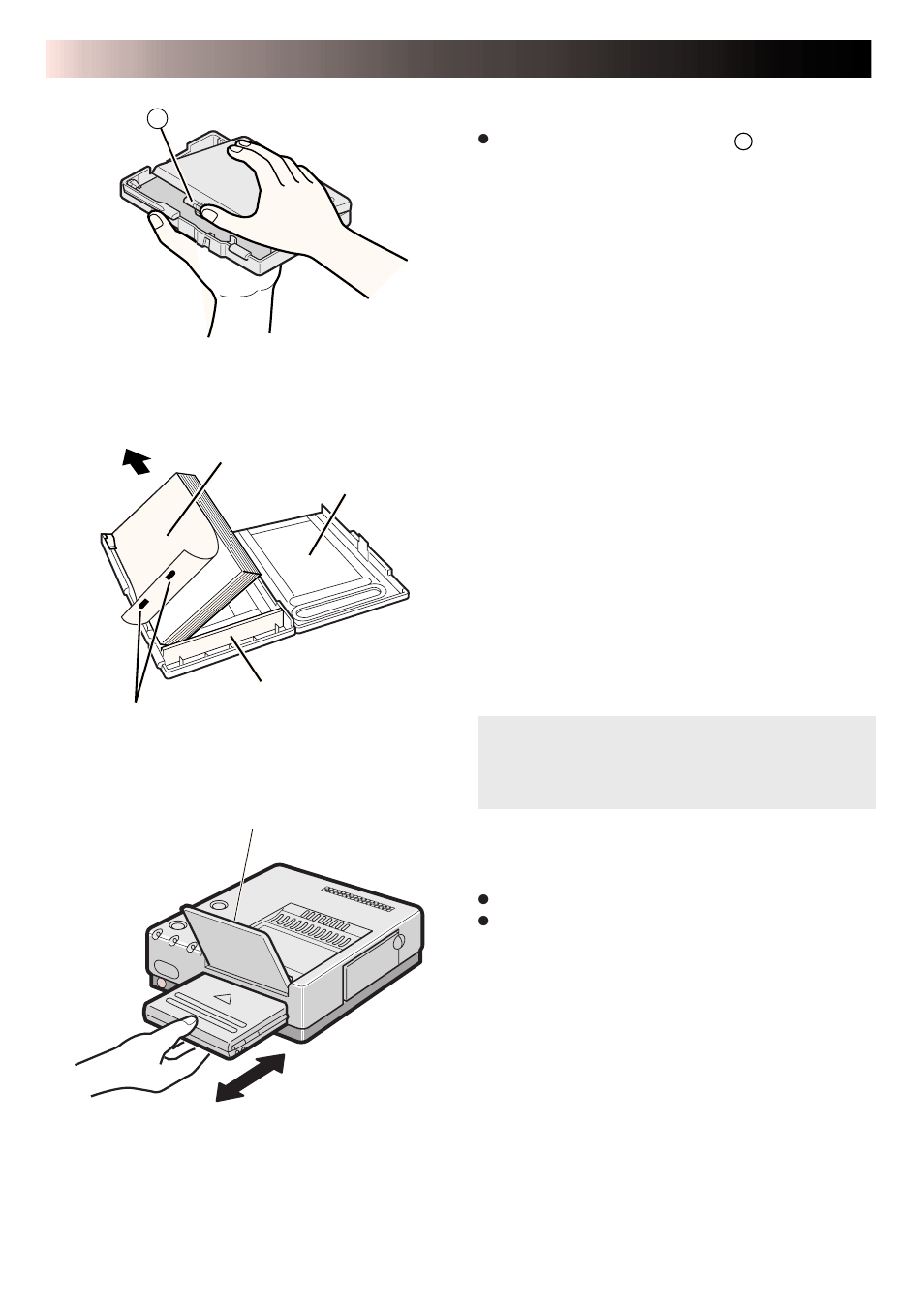 Loading the paper tray, Opening the paper tray, Inserting blank paper sheets in the paper tray | Loading/unloading the paper tray | JVC LYT0119-001A User Manual | Page 15 / 49