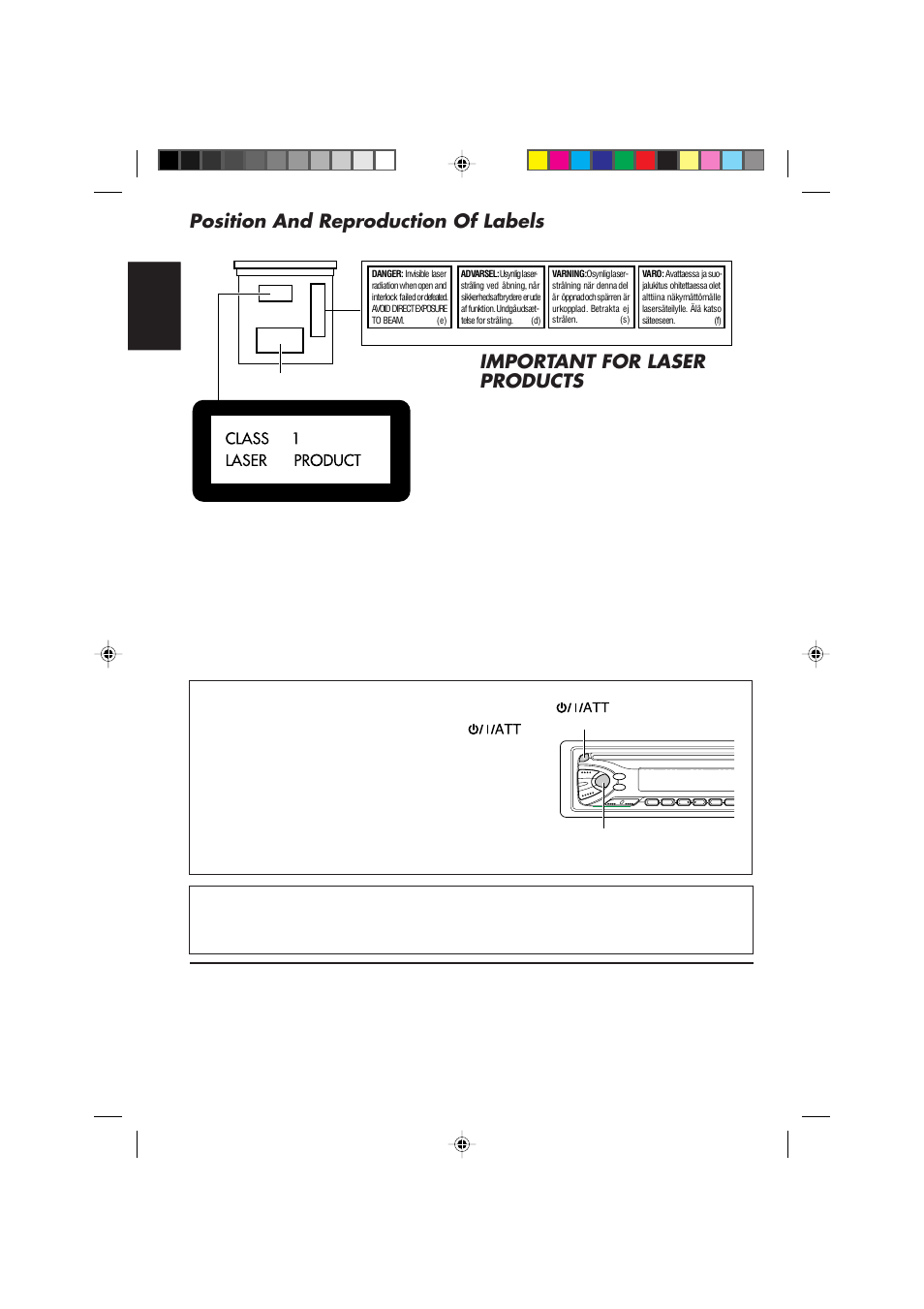 How to reset your unit, Position and reproduction of labels, Important for laser products | JVC DIGITAL AUDIO KD-S550 User Manual | Page 2 / 94