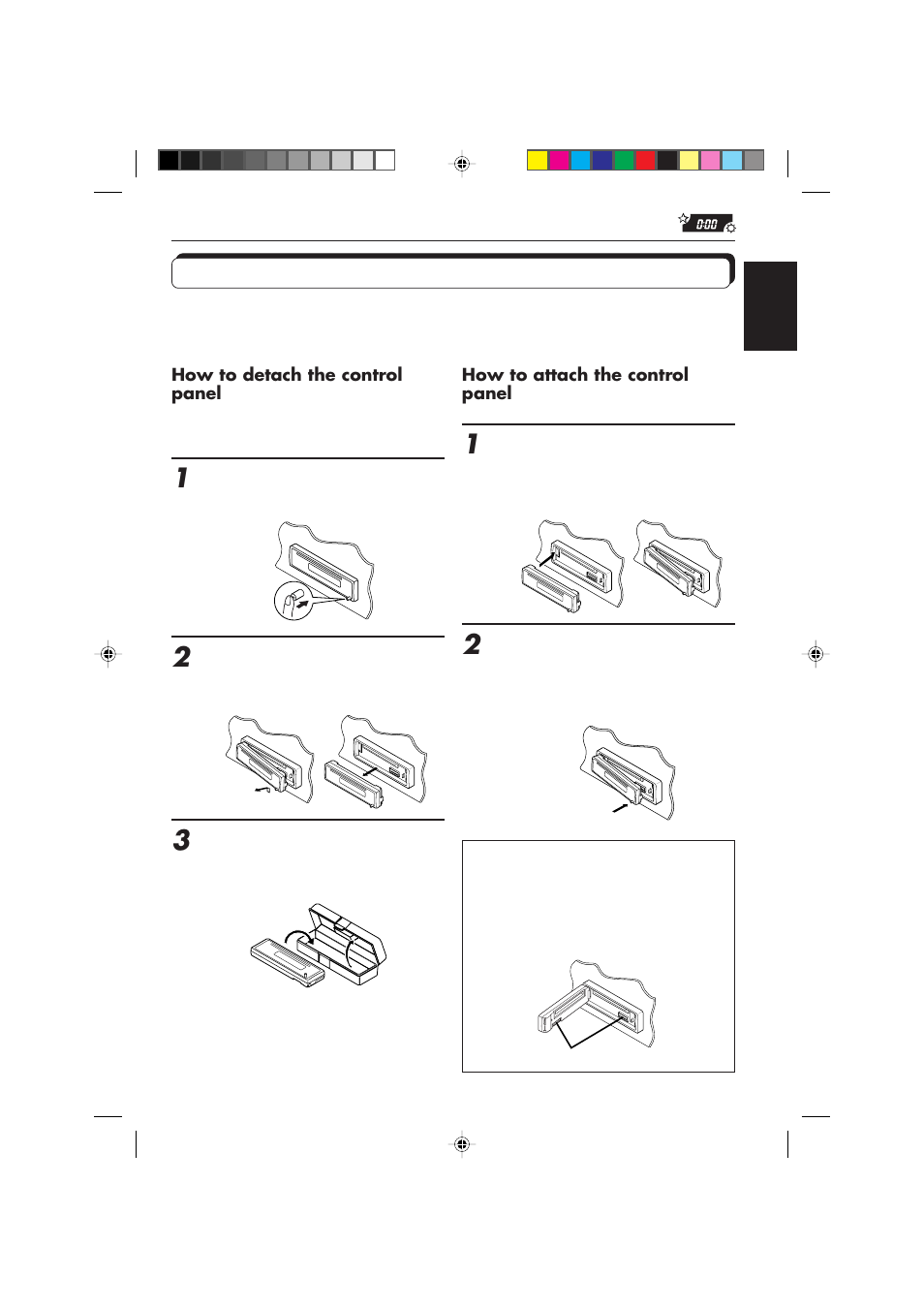 Detaching the control panel | JVC DIGITAL AUDIO KD-S550 User Manual | Page 21 / 94