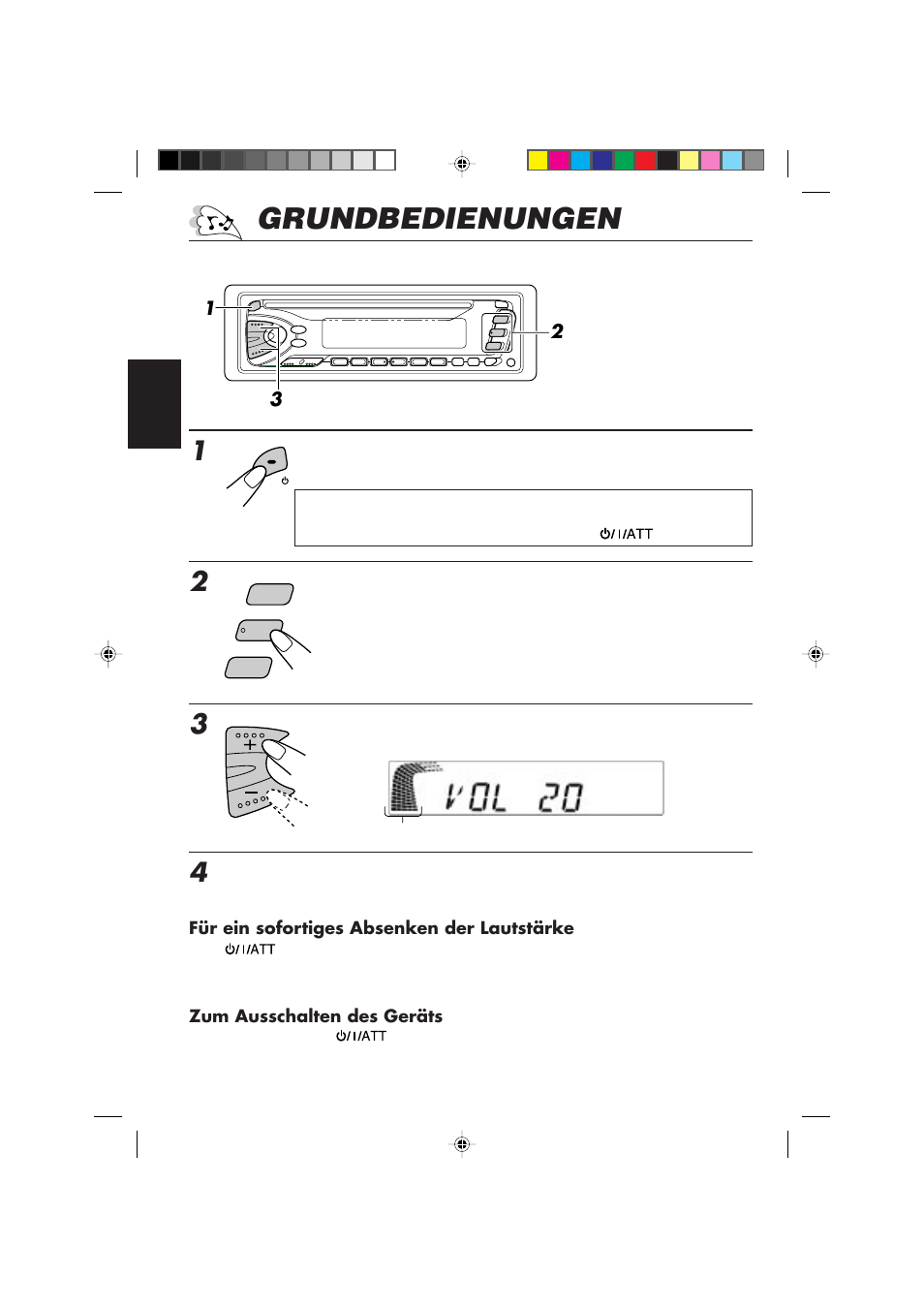 Grundbedienungen | JVC DIGITAL AUDIO KD-S550 User Manual | Page 27 / 94