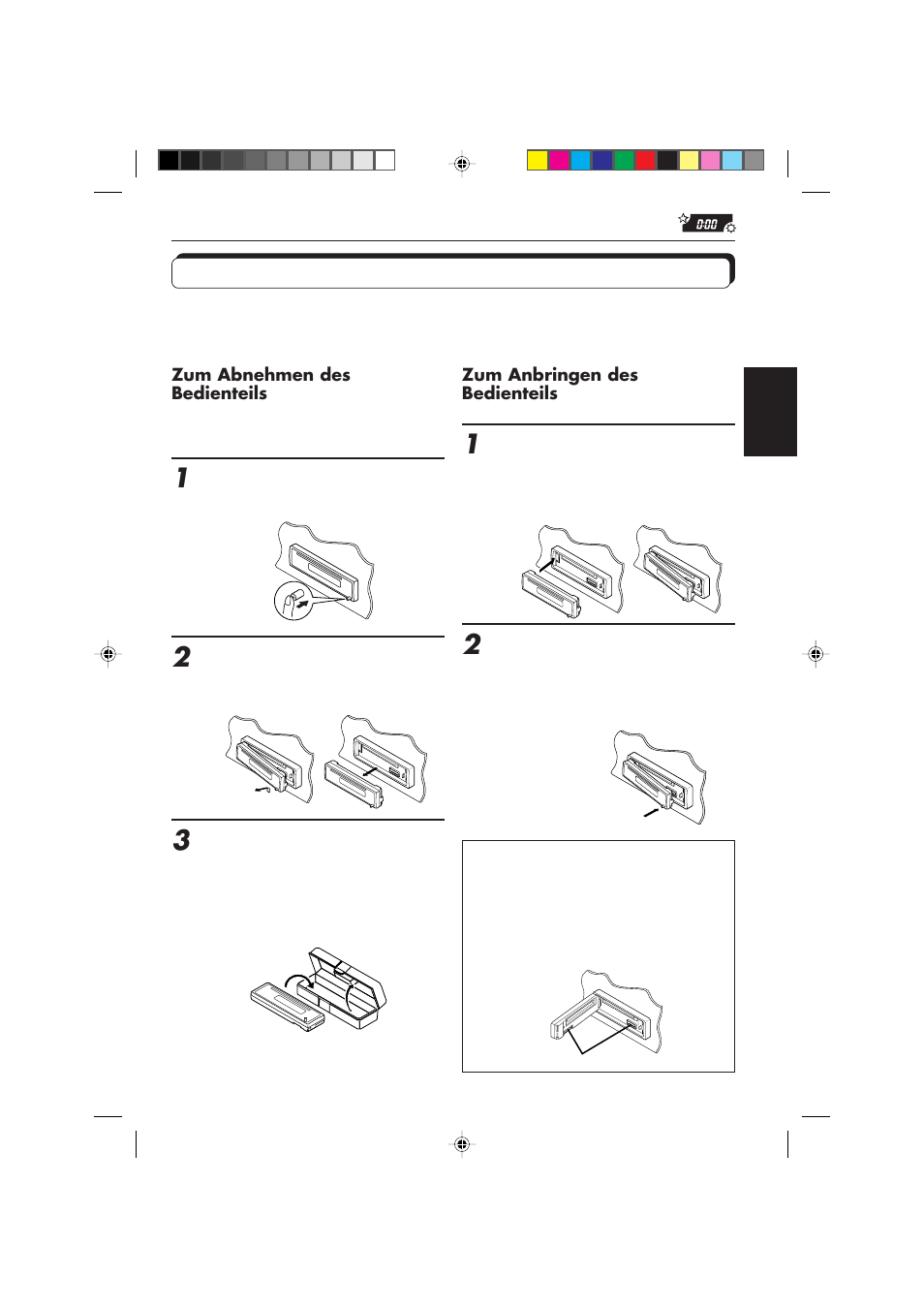 Abnehmen des bedienteils | JVC DIGITAL AUDIO KD-S550 User Manual | Page 44 / 94