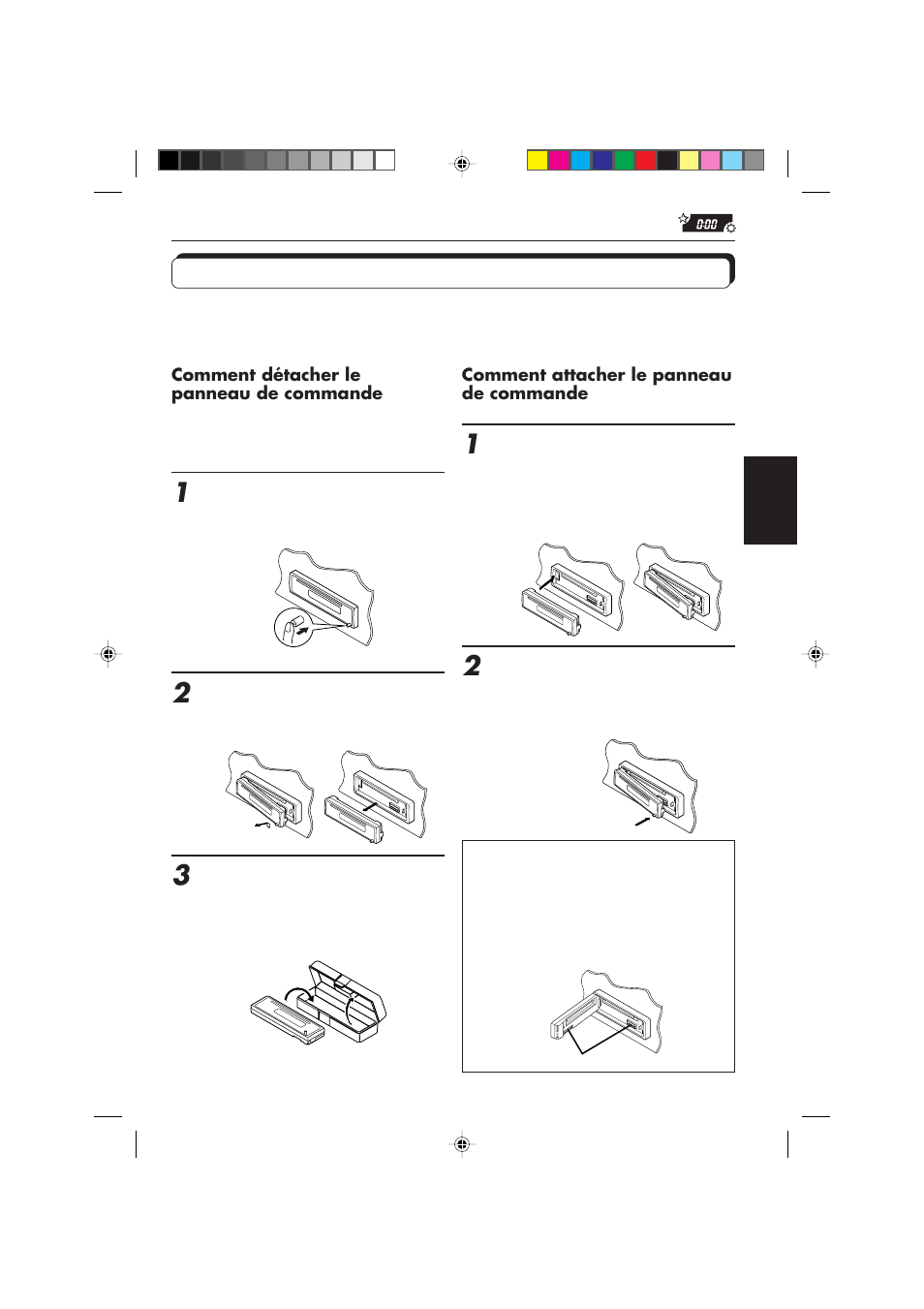 Détachement du panneau de commande | JVC DIGITAL AUDIO KD-S550 User Manual | Page 67 / 94