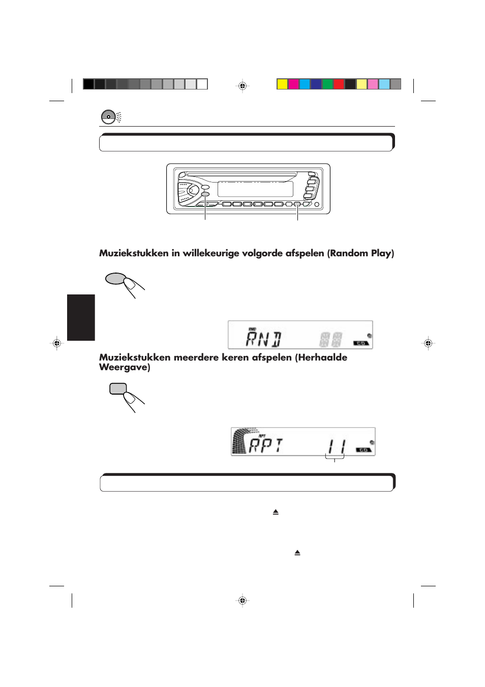 Afspeelmodus selecteren, Voorkomen dat de cd terugspringt | JVC DIGITAL AUDIO KD-S550 User Manual | Page 81 / 94