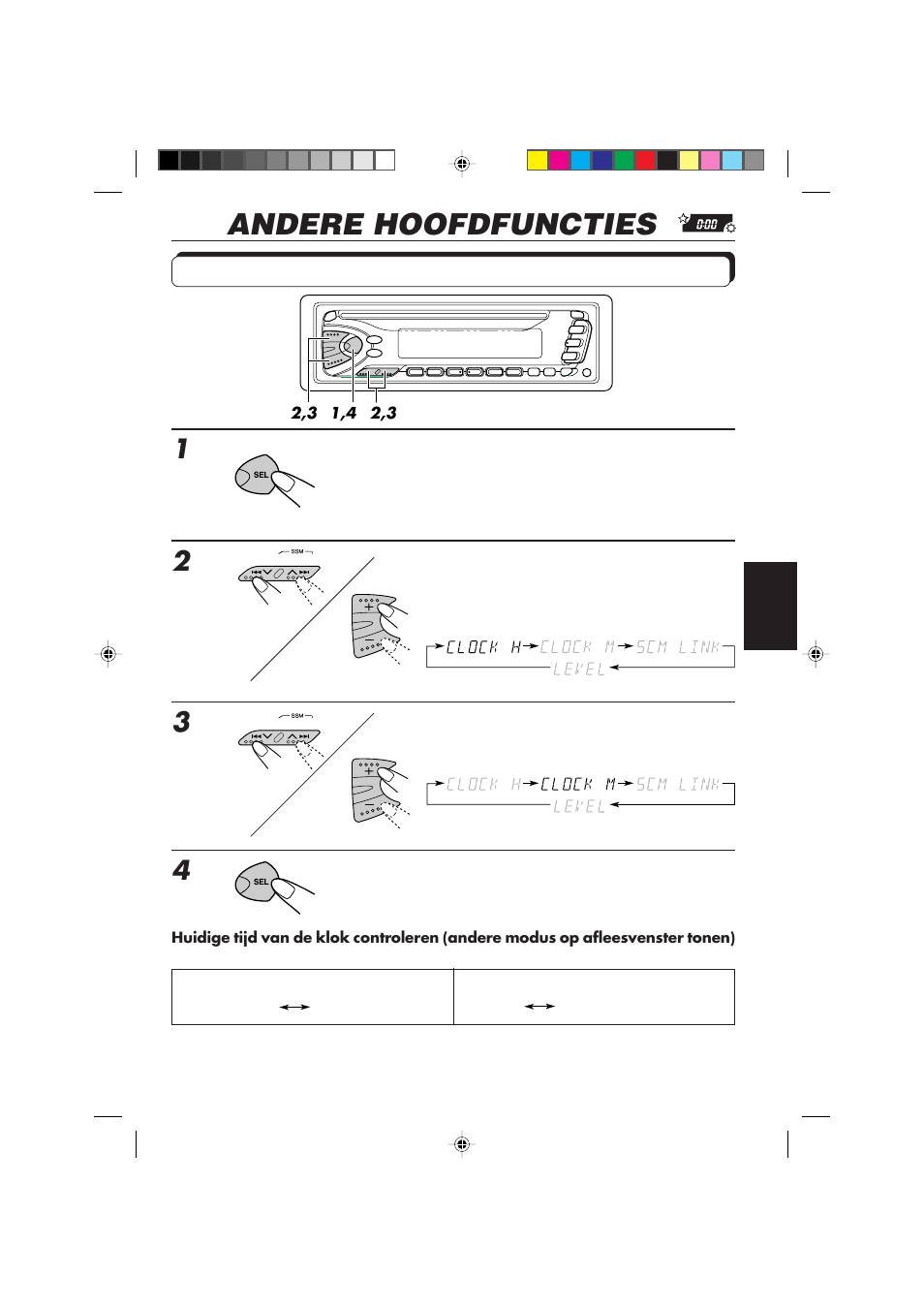 Andere hoofdfuncties, Klok instellen | JVC DIGITAL AUDIO KD-S550 User Manual | Page 88 / 94