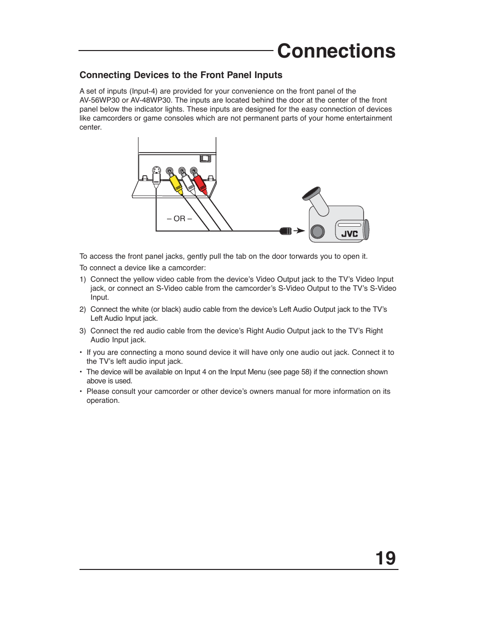 Connections | JVC AV-48WP30 User Manual | Page 19 / 68
