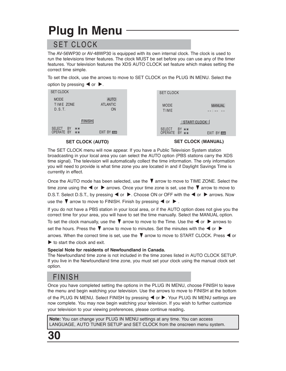 Plug in menu | JVC AV-48WP30 User Manual | Page 30 / 68