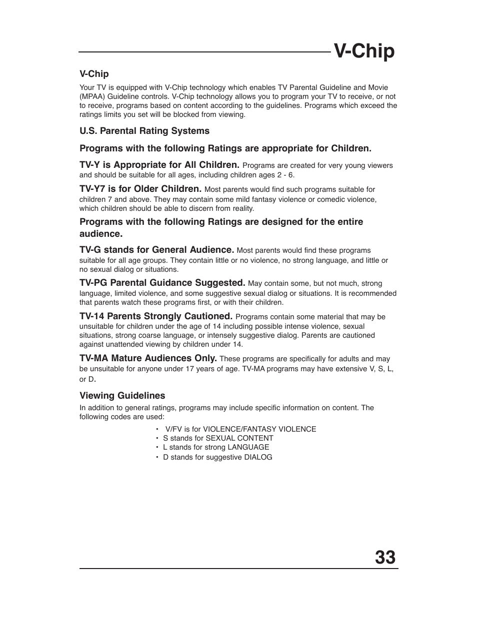 V-chip | JVC AV-48WP30 User Manual | Page 33 / 68