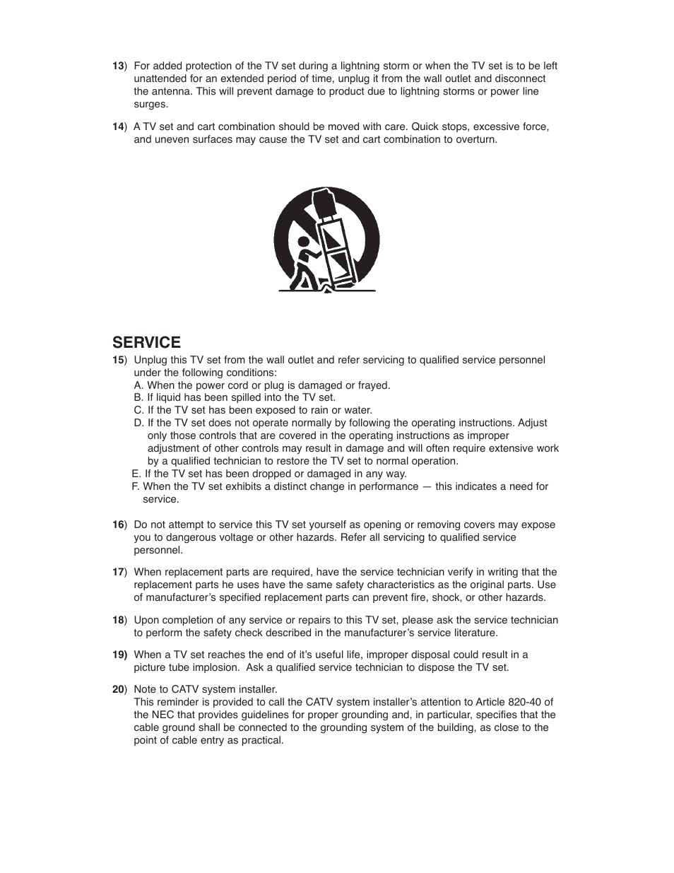 Service | JVC AV-48WP30 User Manual | Page 5 / 68