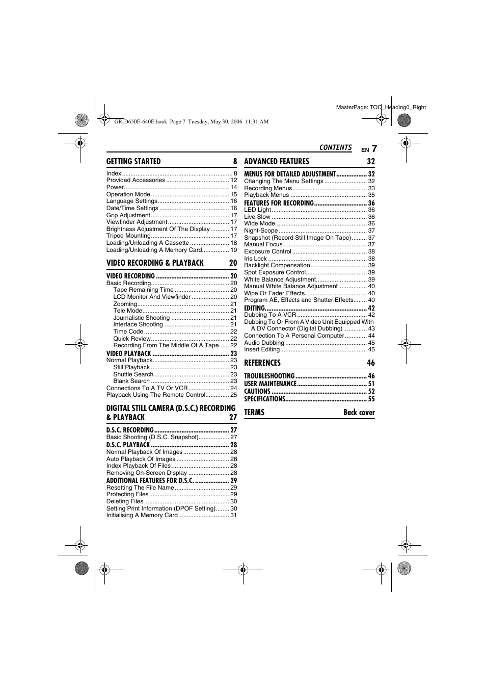 JVC GR-D640E User Manual | Page 7 / 56