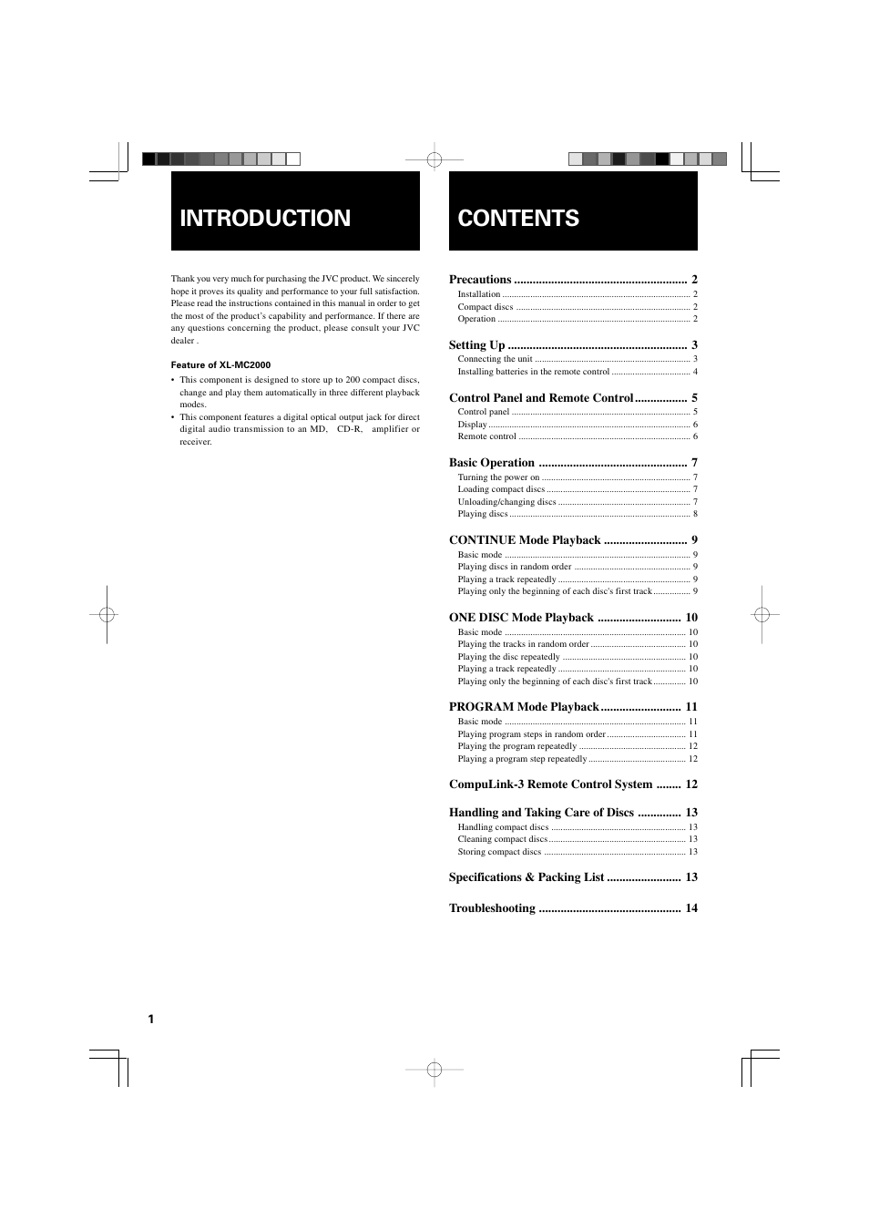 JVC XL-MC2000BK User Manual | Page 4 / 20