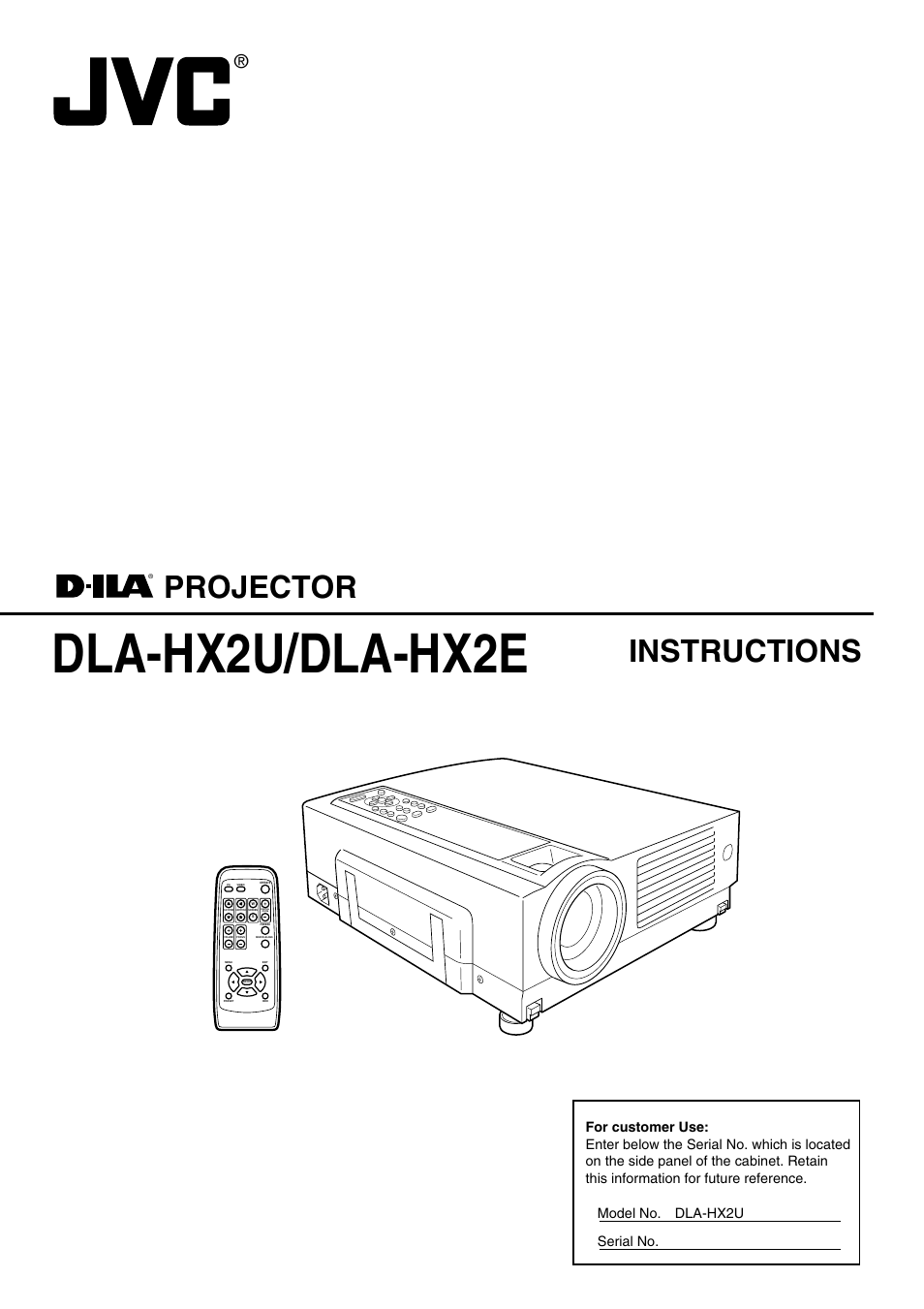 JVC DLA-HX2E User Manual | 62 pages