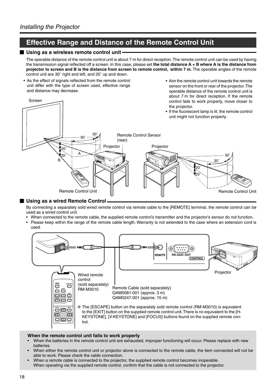 Installing the projector | JVC DLA-HX2E User Manual | Page 18 / 62