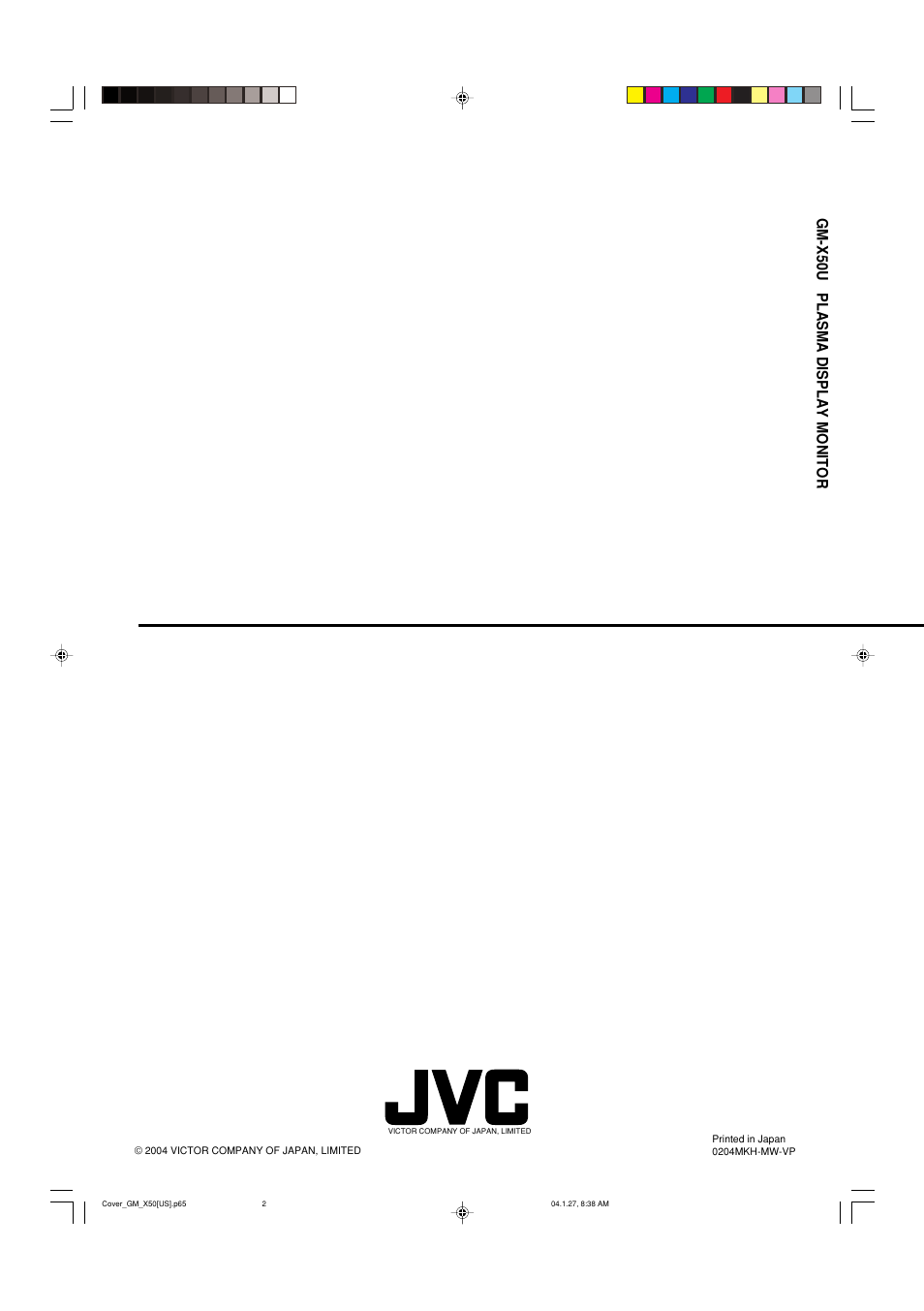 Gm-x50u plasma display monitor | JVC GM X50U User Manual | Page 43 / 128