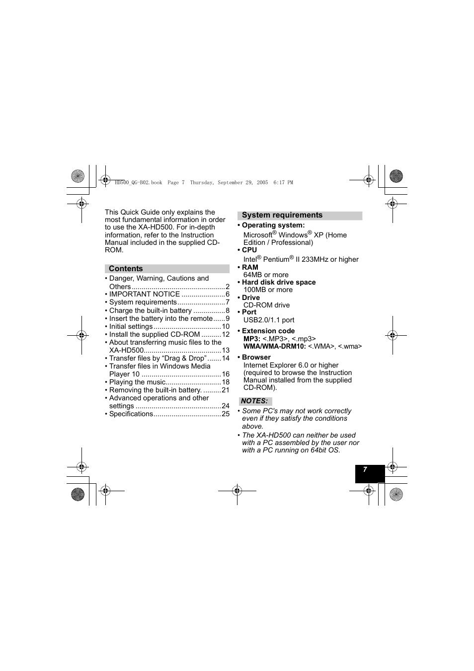 JVC XA-HD500S User Manual | Page 7 / 26