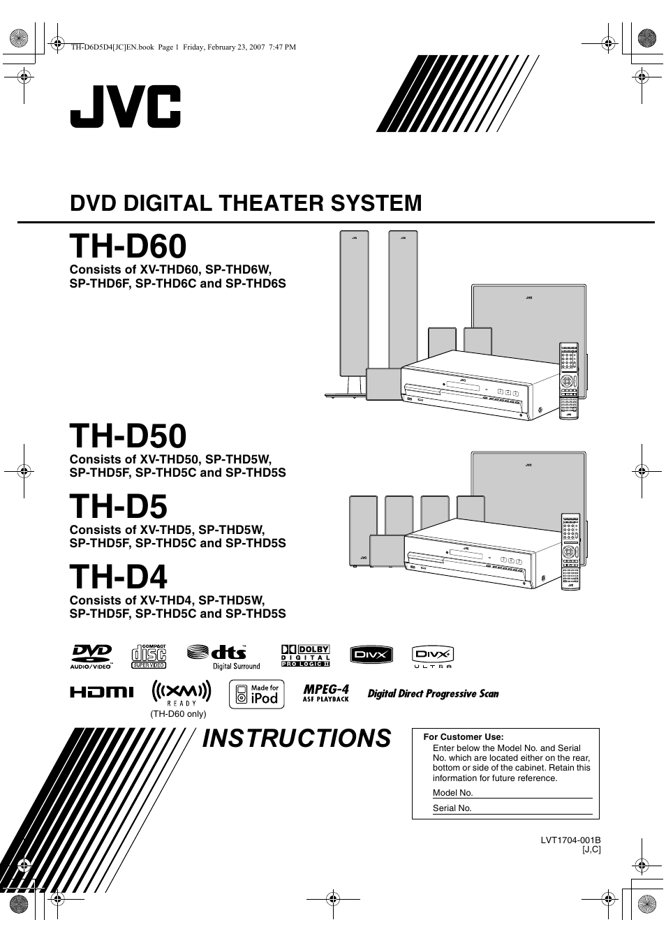 JVC THD60 User Manual | 40 pages